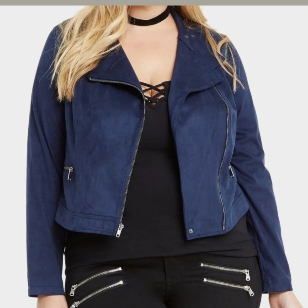 Faux Suede Zip MotoJacket